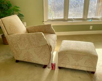 STICKLEY Upholstered Chair and Ottoman