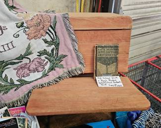 OLD SCHOOL DESK / VINTAGE BOOK