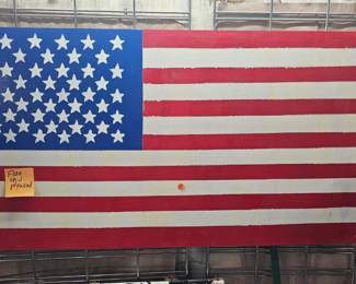 AMERICAN FLAG ON PLYWOOD