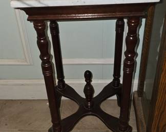Marble Top Mahogany Pedestal