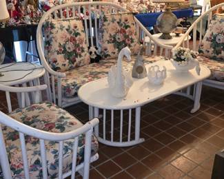 Set of White Rattan Furniture - Perfect for Sunroom