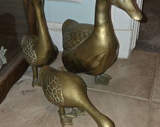 Set of 3 Brass Ducks