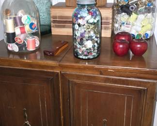 Sewing Cabinet- Jars of Threads