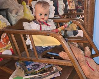 Vintage Baby Rocker - Antique Doll