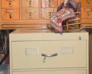 Vintage Post Office Cabinet full of thread