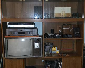 Entertainment Center- Vintage TV - Vintage Camaras- Walmart Train Set