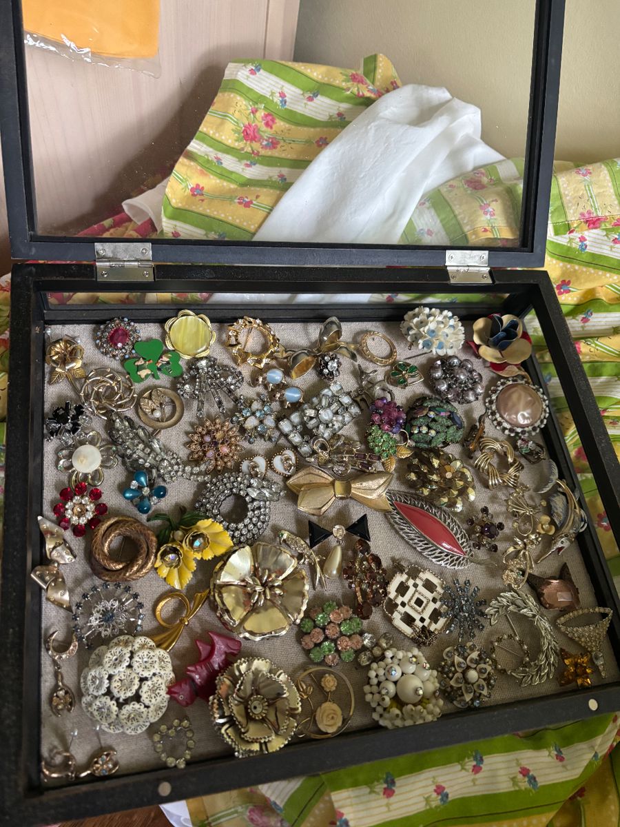 Vintage costume jewelry brooches