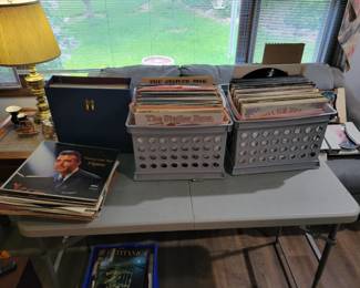 Vintage record albums.