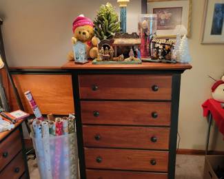 Beautiful two tone bedroom set! Chest of drawers, Dresser and bed frame.