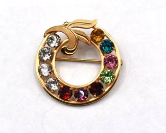 1/20 12K multi stone brooch