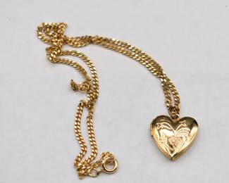 gold tone locket necklace