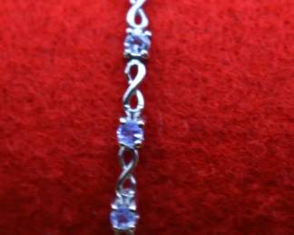 Natural 1 ct tanzanite infinity bracelet