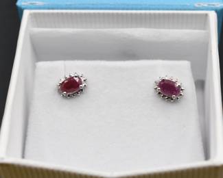 oval ruby earrings