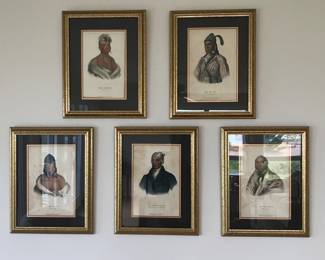 Set of 5 McKinney and Hall Native American prints
