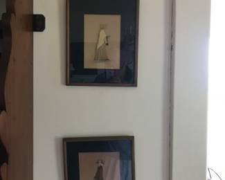 Pair of Quaker Textile Pictures by R. P. Bye