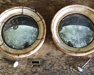 Pair of Alabaster Convex Mercury Mirrors c.1814