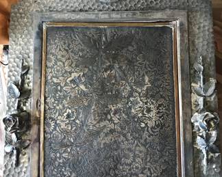 19th c. Meriden Dressing Mirror gifted to Rosa Beauregard Harris by Her Godfather Gen P. G. T. Beauregard. Rosa Harris’ father David Harris of Virginia served in Beauregard’s staff in South Carolina where he died in 1864. A great piece of Southern History!