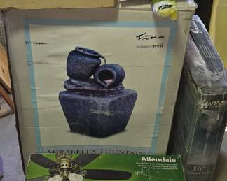 GARDEN FOUNTAIN & OTHER NEW IN BOX ITEMS