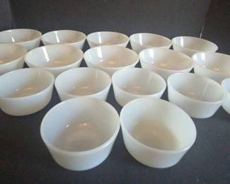 18 Piece Vintage Fire King Milk Glass Bowl Set