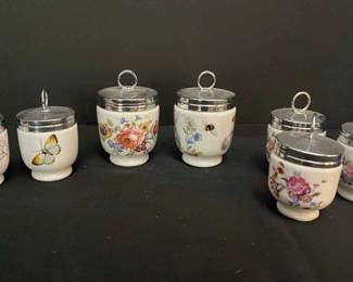 7 Vintage Royal Worcester Egg Coddlers 2 Large Coddlers 5 Small Coddlers