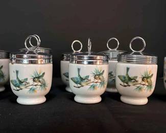 003 9 Vintage Royal Worcester Egg Coddler 8 Small Coddlers And 1 Large Coddler
