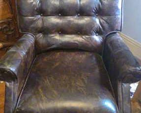 Brown Faux Leather Chair