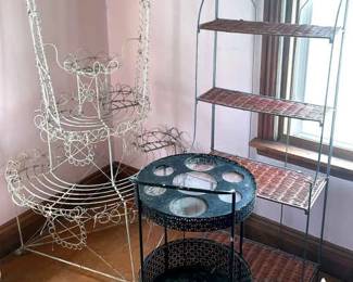 3 Metal Wire Plant Stands