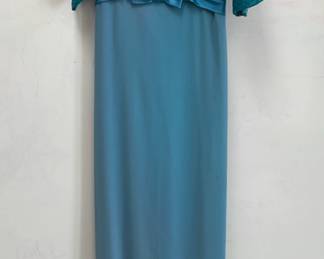 Vintage Rare Blue Retro Dress With Pom Pom Union Made Ladies Garment
