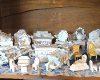 Miniature Vintage Porcelain Dollhouse Furniture