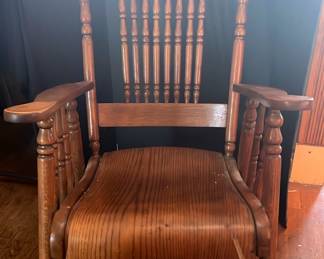 Vintage Solid wood rocking chair. Needs some tightening
