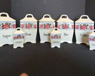 006 Early 1900s 12 Pc Canister Set