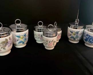 7 Vintage Royal Worcester Egg Coddlers 3 small Coddlers 4 Large Coddlers