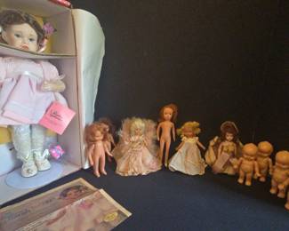 Vintage Porcelain Doll,4 Vintage Irwin Kewpie Dolls,Nancy Ann Story Book Dolls
