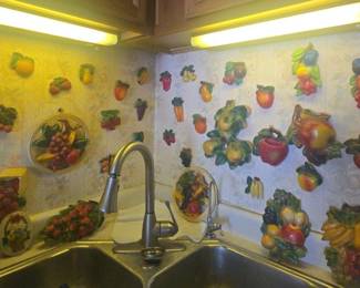 Vintage Fruit Chalkware Decor