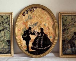 Vintage Sillouette Reverse Paintings