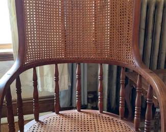 Sheboygan Chair Co. Victorian Antique Tall Back Cane Desk Chair