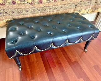 Unique Black Faux Leather Bench $65