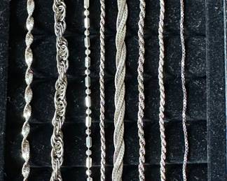 Assortment of sterling silver bracelets