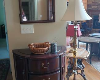 3 drawer entry chest, lamp stand