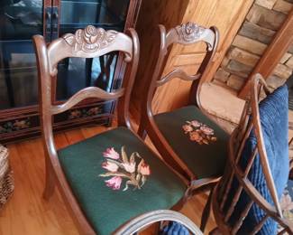 2 wooden side chairs
