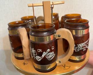 Siesta Ware Cowboy Beer mug set 1960's