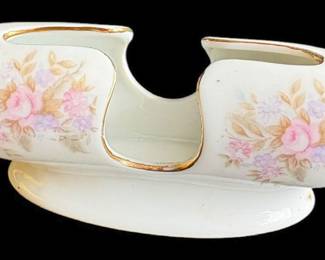 Lefton Porcelain ToothpickBus Card Holder
