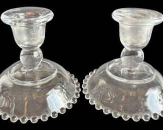 Imperial Glass Clear Candlestick Holders