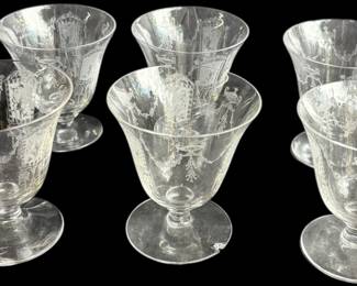 Morgantown Mayfair Etched Footed Glasses