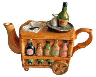 Wooden Bar Cart Teapot