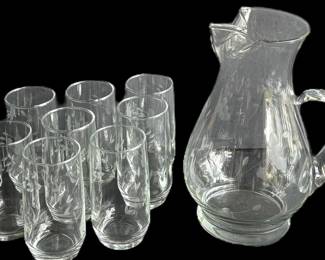 Princess House Etched Pitcher Glasses