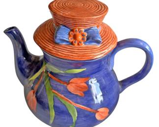 Painted Tulip Hat Teapot