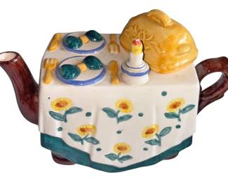 World Bazaar Antique Dinner Table Teapot