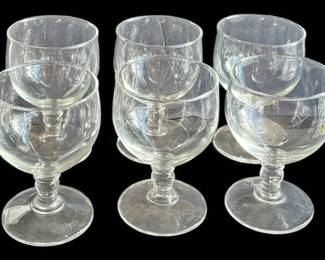 Vintage Clear Stemmed Wine Glasses