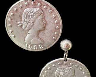 1952 Vintage Dangle Coin Earrings